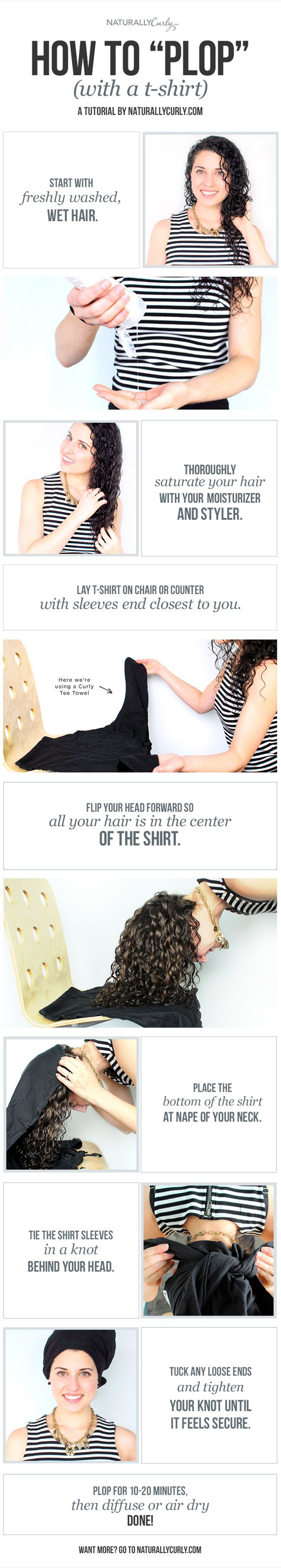 How to Plop Hair With Microfiber Towel 4973
