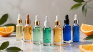 vitamin c serums in glass
